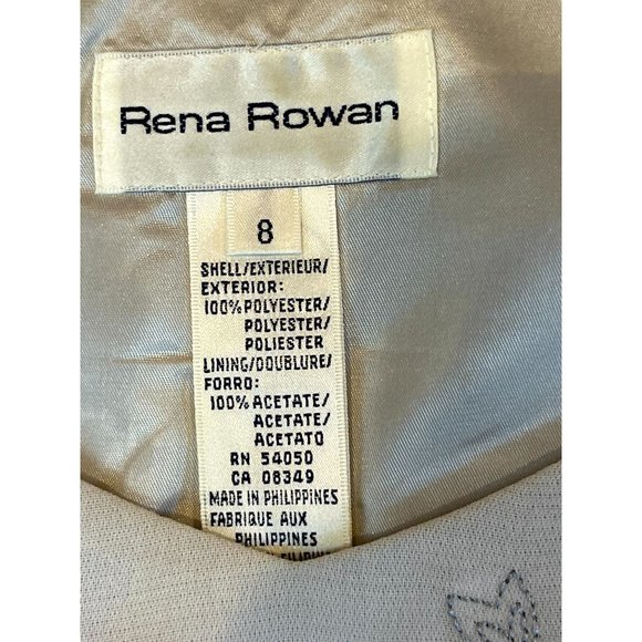 Rena Rowan Womens Blouse Top Sleeveless Embroidered Square Neck Gray Size 8 - Picture 5 of 6